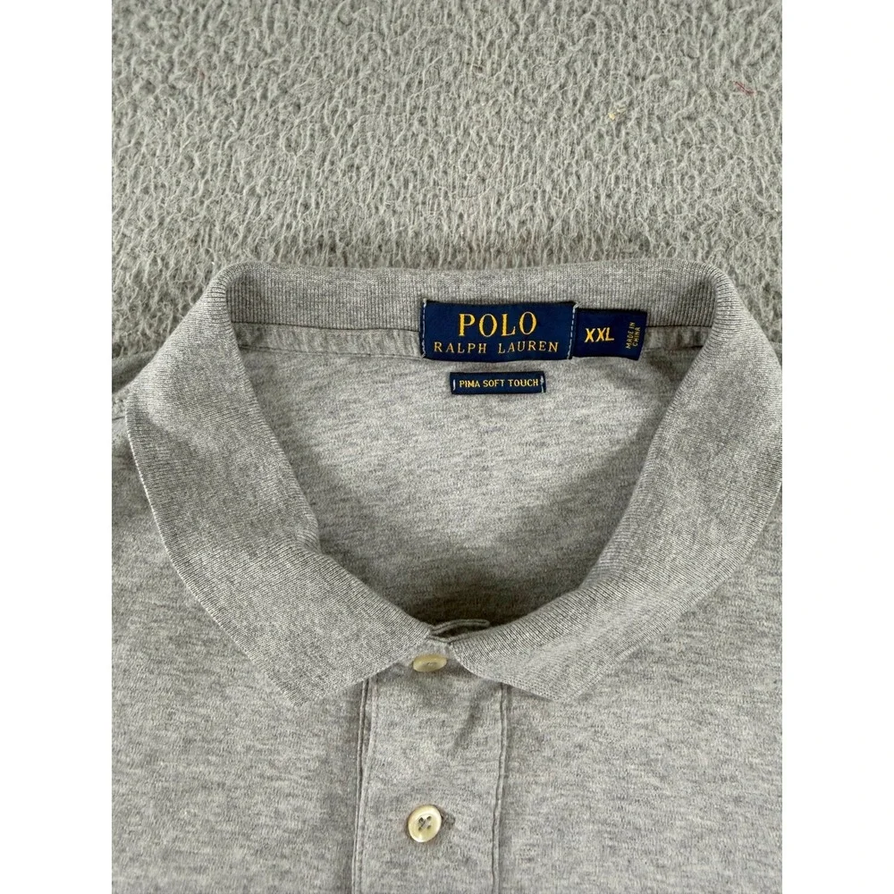 Polo Ralph Lauren Polo Shirt Men's 2XL Long Sleeve Pima Soft‎ Touch Flesh Pony